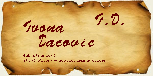 Ivona Dacović vizit kartica